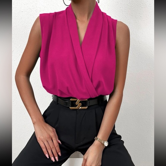 Luxe wrap hem surplice blouse - Picture 11 of 16